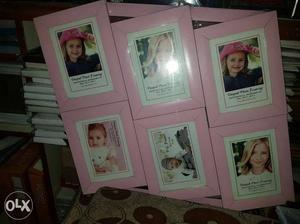 Six Pink Photo Frames M