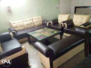 Six-piece Leather Living Room Set