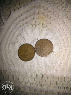 Two Round Brown Coins