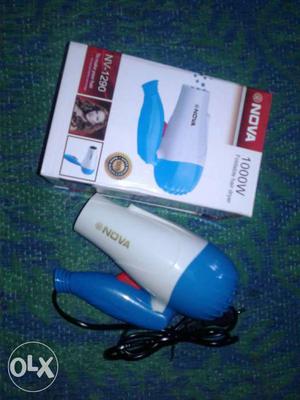 White And Blue Nova Hair Dryer With Box