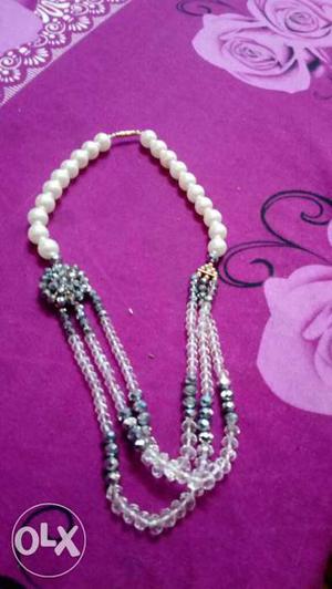 White And Silver Necklace