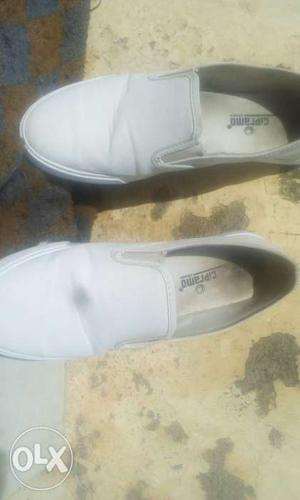 White Ceramo Slip On Shoes