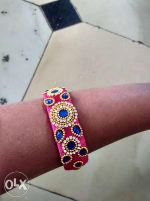 Women's Blue And Pink Bangle