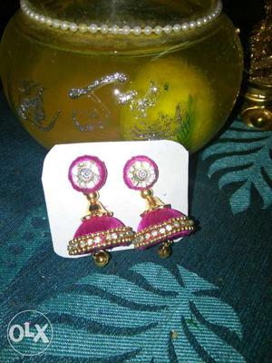 Women's Pink Jumkah Earrings