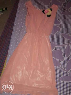 Women's Pink Sleeveless Dress
