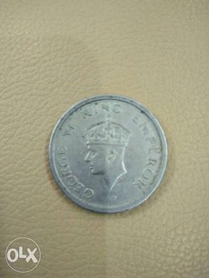  one rupee Indian coin George vl king emporer