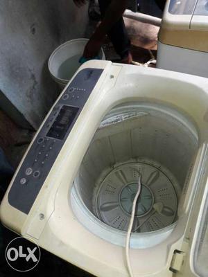 Beige And Grey Top Load Washer