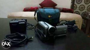 Gray Panasonic Camcorder With Case