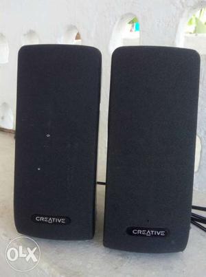 Pair Of Black Creative Computer Speakers