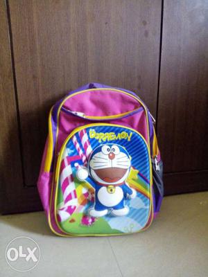 Blue And Pink Dorremon school bag.its unused new bag.