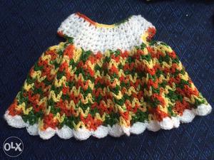 Crochet baby dress for new born.