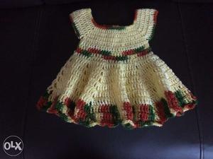Crochet baby frock, new. This dress will fit upto