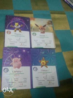 Four Pokemon Trading Cards