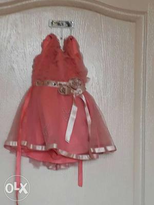 Kid party wear dress with detachable shrug both