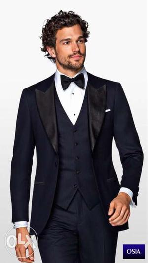Men's Black Tuxedo And Pants Outfit