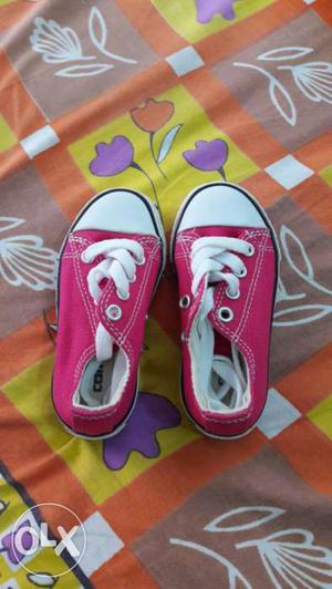 New shoes pink and white canvas