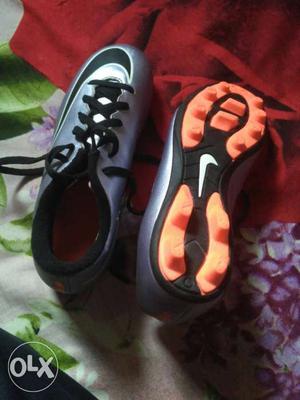 Nike Jr. Mercurial vortex li Fg-r Silver football shoes for