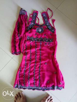 One time used dark pink choli for 1-2 yrs old