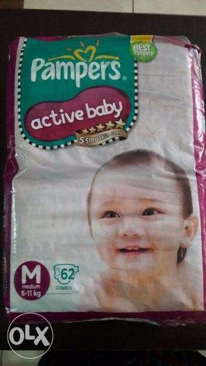 Pampers Active Baby Medium 62pcs Mrp-% Discount