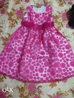 Pink And White Polka-dotted Dress