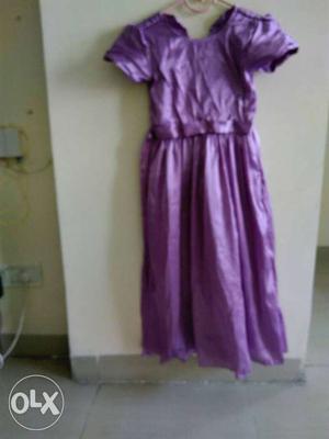 Purple satin dress for 6-8 yr. girl