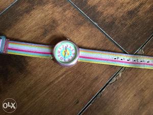 Rainbow coloured stylish fashionable watch