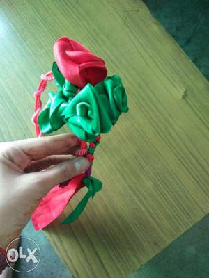 Red And Green Flower Headband