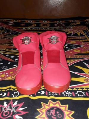 Red-and-pink Velcro Shoes