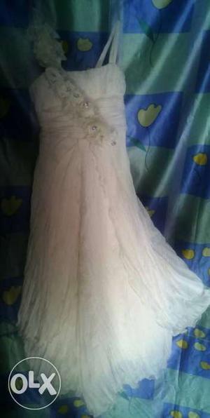 This dress is beautiul for girls and it is white