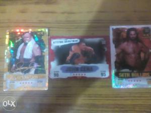 Three WWE Wrestler Collectible Cards