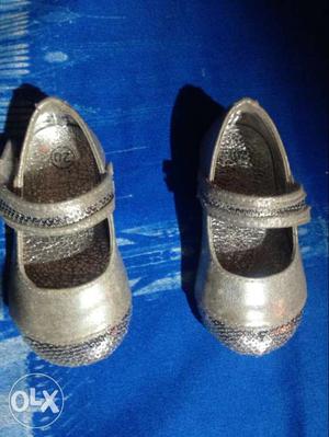 Toddler's Gray Leather Mary Jane Shoes