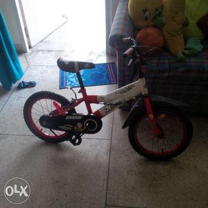 Toddler's Red And White Bicycle