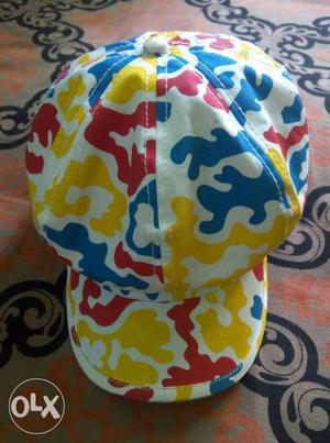 White Blue And Yellow Hat