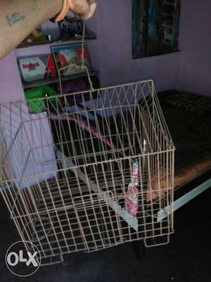 Gray Wired Bird Cage,
