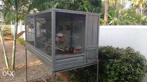 Grey Steel Bird Cage (6ft x 3ft x 3ft)