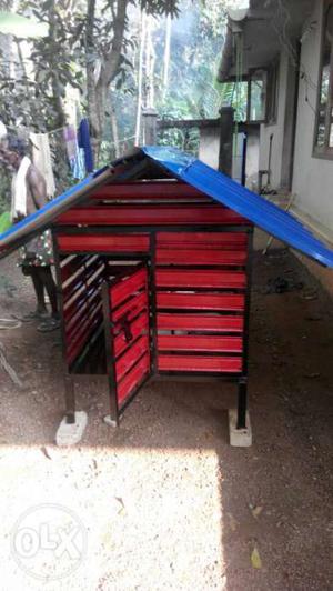 Red Black And Blue Wooden Pet House