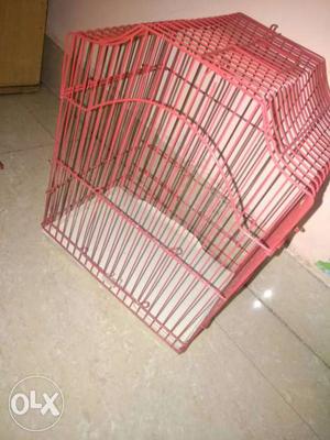 Red Steel Bird Cage