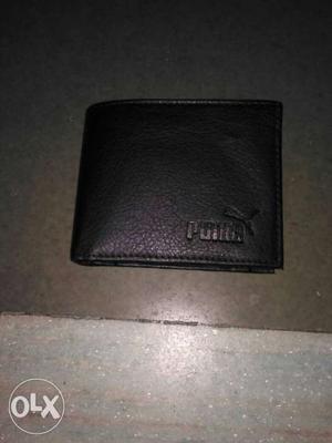 Black Leather Puma Wallet