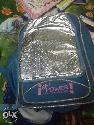 Blue And Silver-colored Backpack