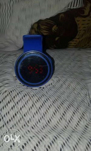 Blue Round Led Watch