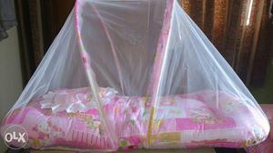 Brand New Baby Bed With Mosquito Net, pillow and foldable