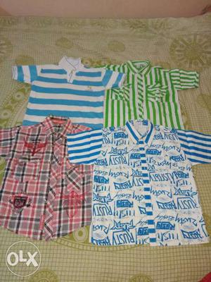 Good quality cotton kids shirt. Set of 4 shirt