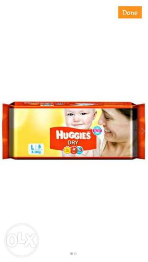 New Huggies dry diapers large size 5 pieces