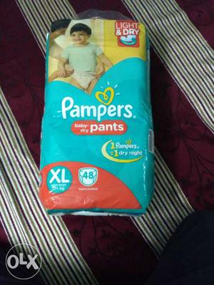 Pamper XL baby dry 48 PANTS diapers. MRP 799/-