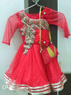 Party wear frock with matching purse.. Dress up