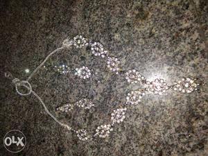 Silver Diamond Floral Necklace