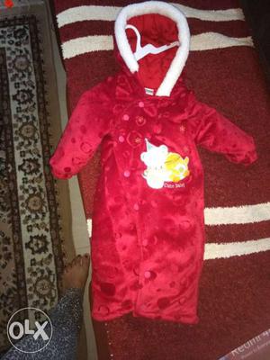 Unused new Baby's Red romper style winter wear Jacket(9 to