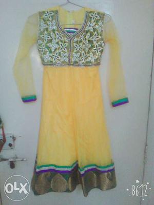 Women's Yellow And Brown Traditional Dress