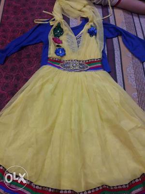 Yellow And Blue frock