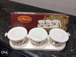 3pcs container with tray. ₹100 extra for